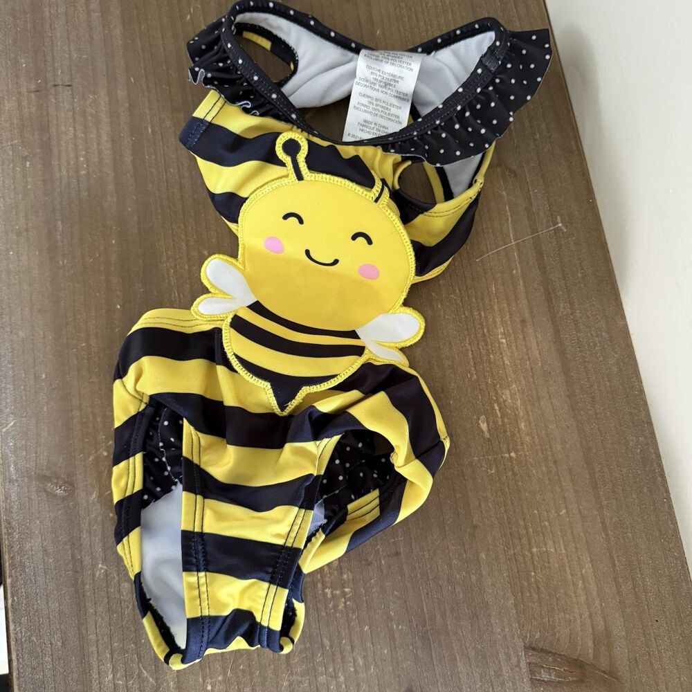 Wetsuit Baby Girl Swimsuit One Piece Month Bee Yellow Black Size 3 Months